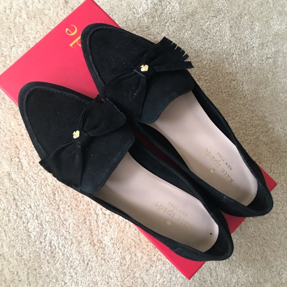 kate spade Shoes - ♠️KATE SPADE♠️ Cathie Black Suede Flats Shoes 7M